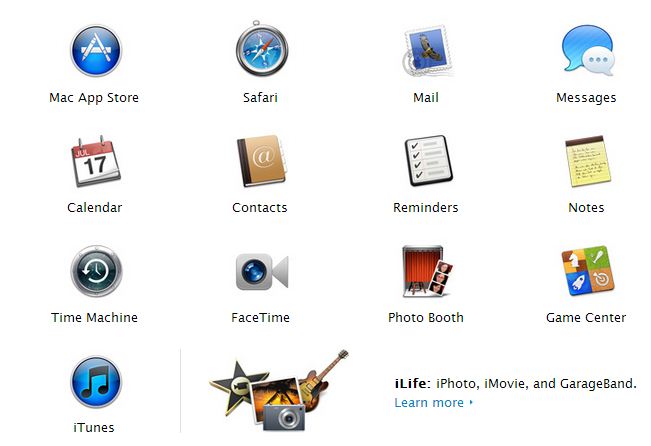 Apple iMac apps table