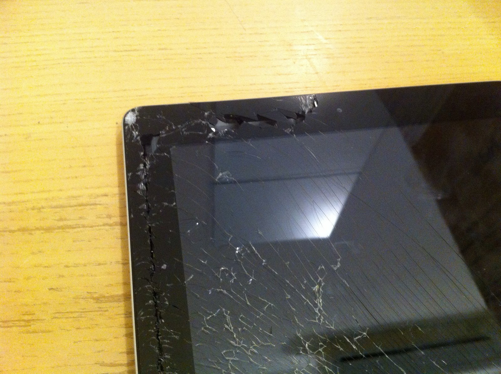 Cracked iPad screen