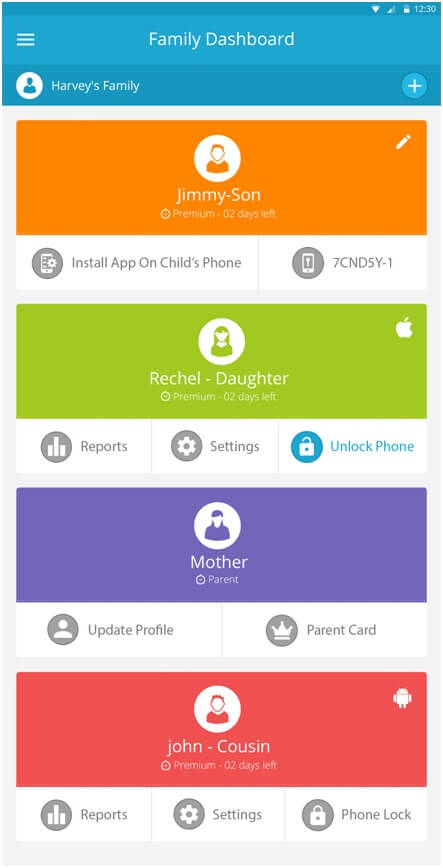 FamilyTime app with parental control features