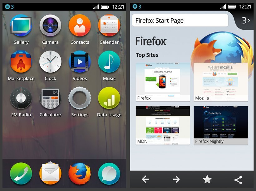 Firefox OS interface