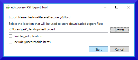 eDiscovery PST Export Tool