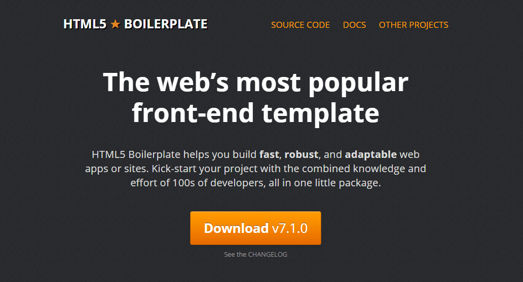 HTML5 Boilerplate makes it easy to build fast, robust, and adaptable web apps or sites with its interactive user interface. 
