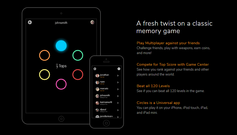 Circles – A wonderful memory game designed by Snowman